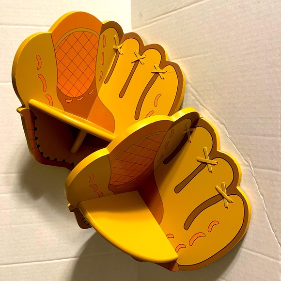 Wooden Baseball Mitt/Glove Corner Shelf Decor - Picture 2 of 5